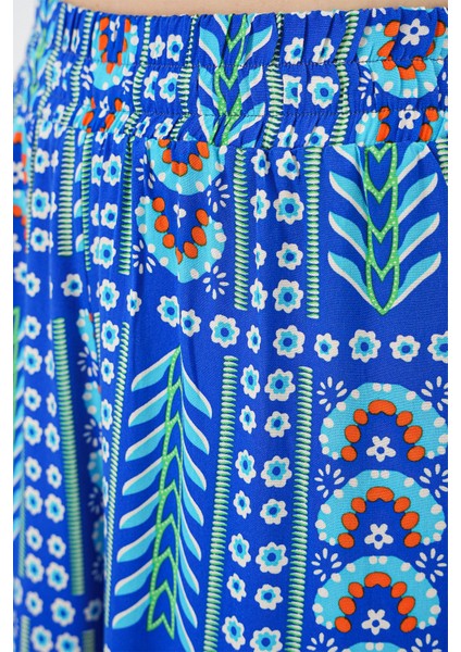 Kadın Desenli Viskon Pantolon 6749 - Saks fırsatları