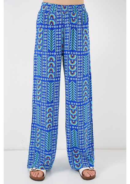 Kadın Desenli Viskon Pantolon 6749 - Saks indirimleri