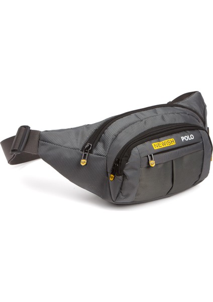 Erkek Kumaş USB Kulaklık Çıkışlı Crossbody Çapraz Göğüs Omuz ve Bel Çantası newpolo201 - Gri indirimleri