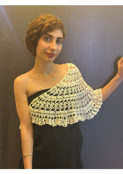 Dantel El Örgüsü Çok Amaçlı Şal,bolero,büstiyer Kelebek Broşlu fiyatları
