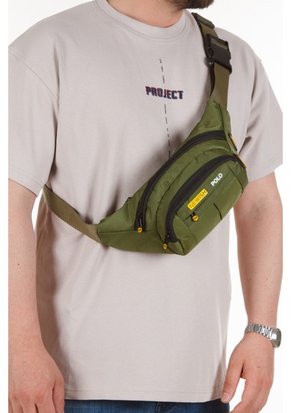 Erkek Kumaş USB Kulaklık Çıkışlı Crossbody Çapraz Göğüs Omuz ve Bel Çantası newpolo201 - Haki fiyatları