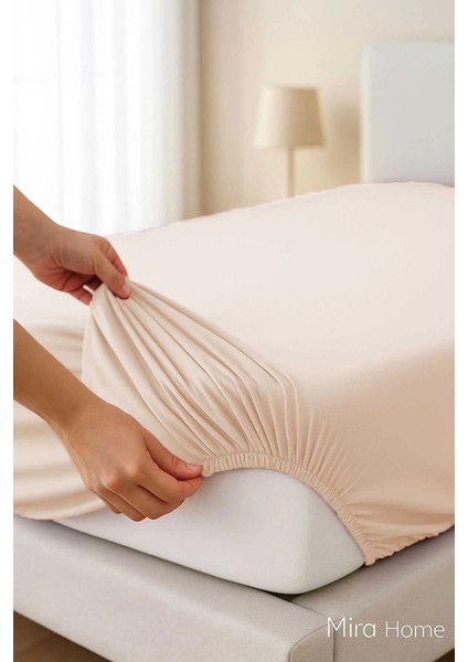 Tek Kişilik Düz Penye %100 Pamuklu Lastikli Çarşaf 100X200 cm Newsheet Bej fiyatları