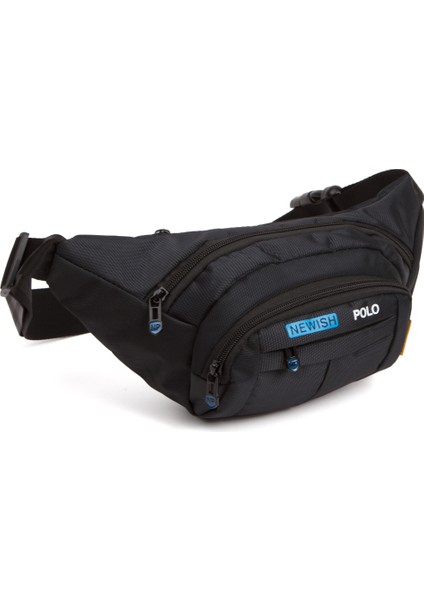 Erkek Kumaş USB Kulaklık Çıkışlı Crossbody Çapraz Göğüs Omuz ve Bel Çantası newpolo201 - Siyah - Mavi fırsatları