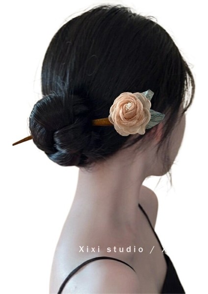 Gül Ağacı Saç Tokası Yaz Saç Tokası Örgü Çiçek Saç Tokası (Yurt Dışından)