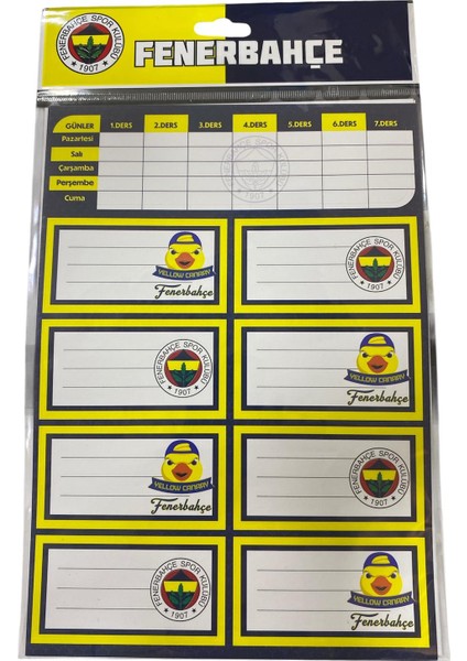 Tmn Fenerbahçe Ders Programlı Okul Etiketi 25 Adet