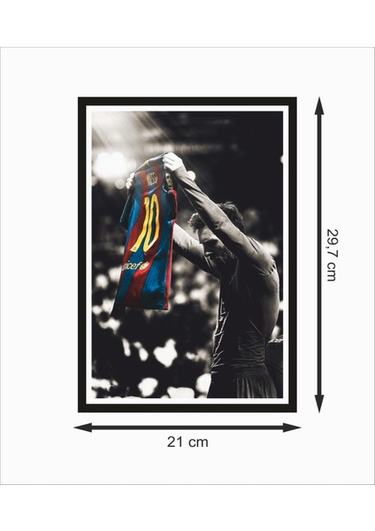 Messi Futbolcu 2 Çerçeve Görünümlü Dekoratif Ahşap Poster fiyatları
