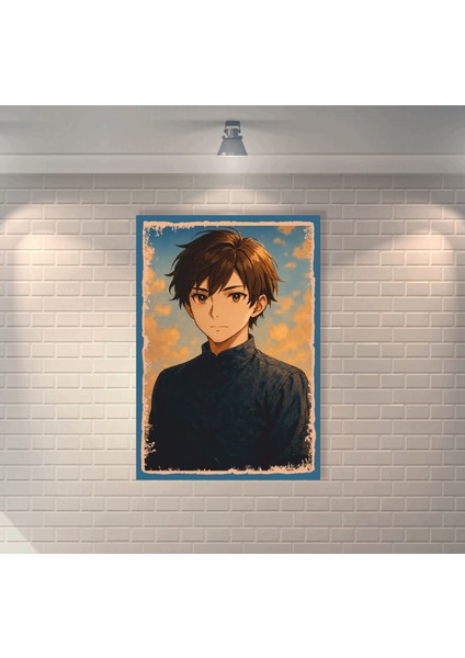 Anime Erkek Dekoratif Retro Ahşap Poster