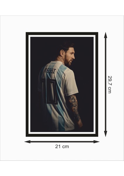 Messi Futbolcu 1 Çerçeve Görünümlü Dekoratif Ahşap Poster fiyatları