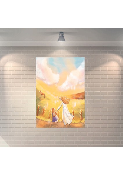 Anne Kız Çiftlik Dekoratif Ahşap Poster