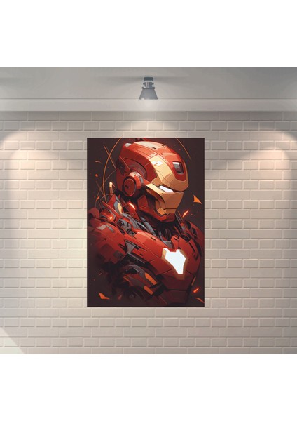 Iron Man Demir Adam 4 Dekoratif Retro Ahşap Poster