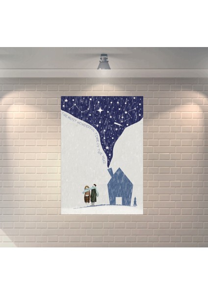 Sevgili Kış Ev Dekoratif Retro Ahşap Poster