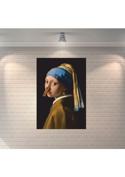 Inci Küpeli Kız Mood Art Dekoratif Ahşap Poster