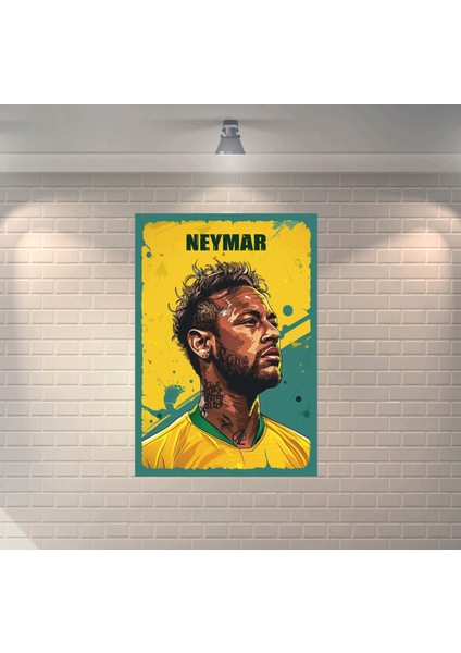 Neymar Futbolcu Dekoratif Retro Ahşap Poster
