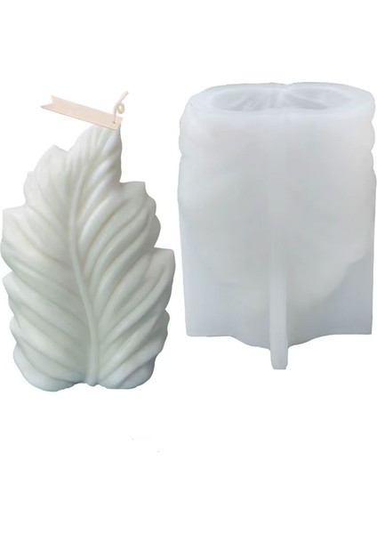 Silikon Mum 3D Geometrik Büyük Boy Yaprak Sabun Beton ve Taş Tozu Kalıbı