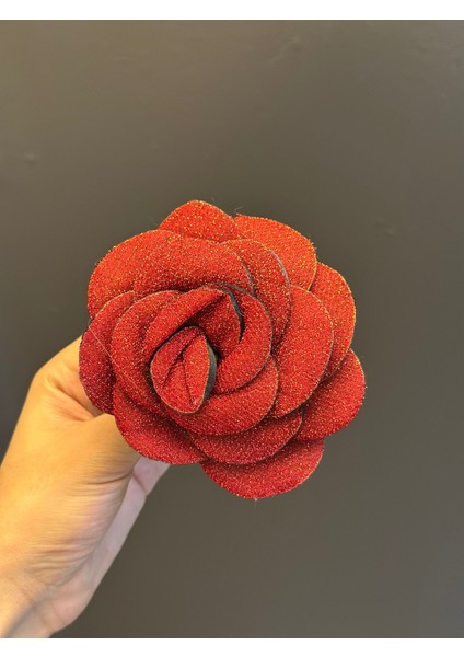 Simli Gül Broş Yaka Iğnesi Giyim AKSE4SUARI 10X10 cm modelleri