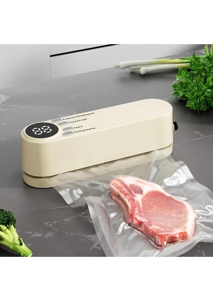 Şarjlı Vakumlu Gıda Paketleme Makinesi 60KPA Güçlü Vakum 1200 mAH Motor LED Ekran Type-C 3 Mod