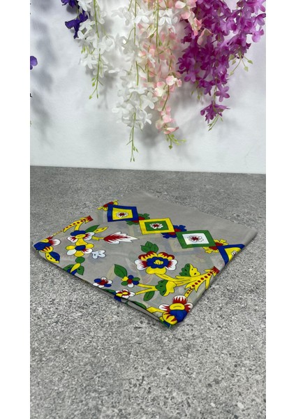 Krem Çengelköy Desenli Pullu Yazma Eşarp - Günlük, Nişan ve Çeyizlik fiyatları