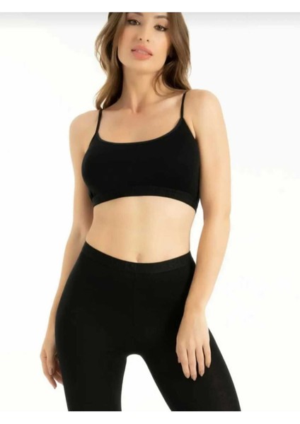 Şanna Layza Kadın Ip Askılı Büstiyer Sporcu Penye Yarım Atlet Sütyen Pedli