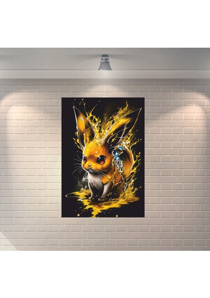 Pikachu Sevimli Dekoratif Ahşap Poster