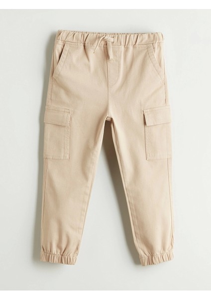 Lcw Kids Bej Beli Lastikli Erkek Çocuk Kargo Jogger Pantolon
