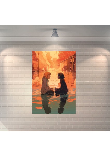 Kız Kardeşler Anime Dekoratif Ahşap Poster