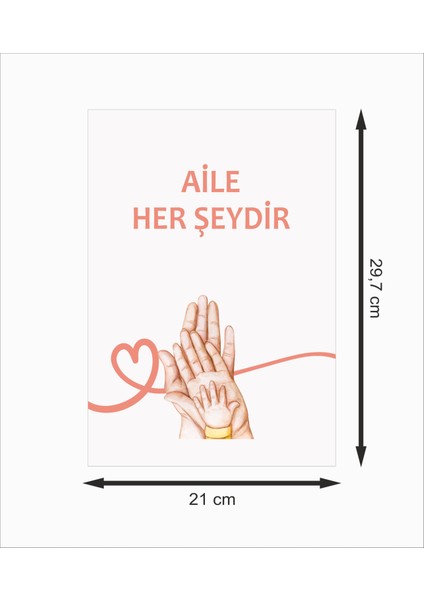 Aile Her Şeydir Eller Dekoratif Ahşap Poster fiyatları