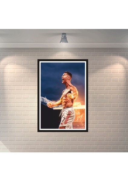 Ronaldo Futbolcu 5 Çerçeve Görünümlü Dekoratif Ahşap Poster