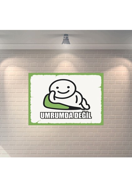 Umrumda Değil Mood Dekoratif Retro Ahşap Poster
