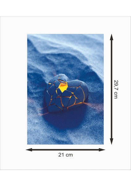 Mavi Kum Kırık Kalp Dekoratif Retro Ahşap Poster fiyatları