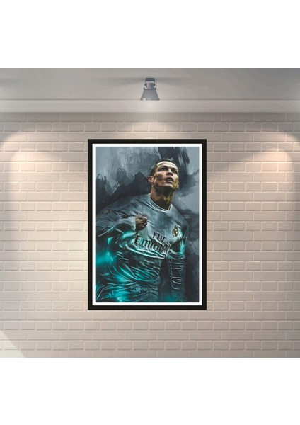 Ronaldo Futbolcu 2 Çerçeve Görünümlü Dekoratif Ahşap Poster