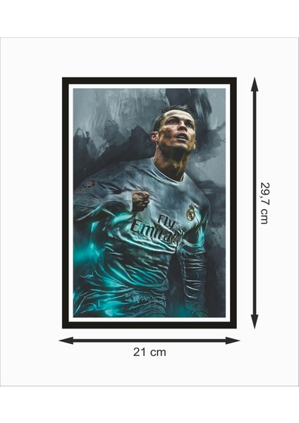Ronaldo Futbolcu 2 Çerçeve Görünümlü Dekoratif Ahşap Poster fiyatları
