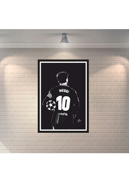 Messi Futbolcu 3 Çerçeve Görünümlü Dekoratif Ahşap Poster