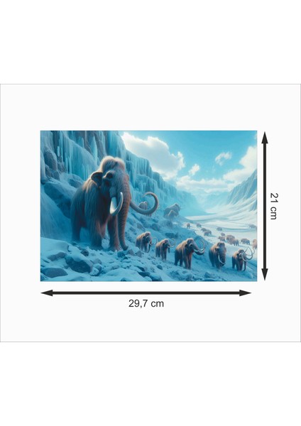 Buz Devri Mamutlar Dekoratif Ahşap Poster fiyatları