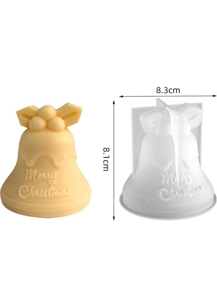 Silikon Kalıp Dekoratif Yılbaşı Zil Çan Noel Dekorasyon Mum Kalıbı 8.3x8.1 cm fiyatları