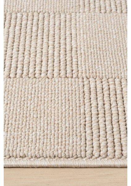 Posıtano Bej Renk Kareli Model Yumuşak Bukleli ve Püsküllü Dekoratif Makine Dokuma Halı Oturma Odası Salon Mutfak Antre indirimleri