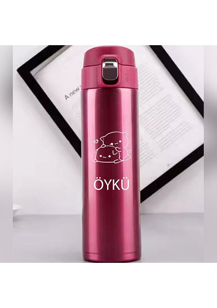 Kişiye Özel Lazer Baskılı 500ML Çelik Bubu Dudu Baskılı Termos – Sızdırmaz, Vakumlu, Kilitli Kapak fiyatları