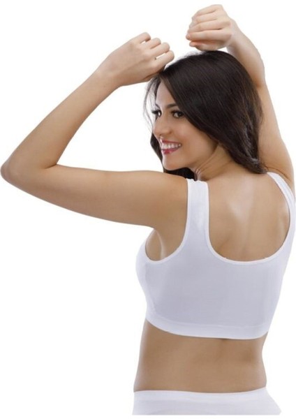 Kadın Beyaz Kalın Askılı Seamless Dikişsiz Pedli Büstiyer fiyatları