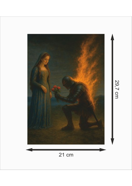 Şövalye ve Prenses Sanatsal 3 Dekoratif Ahşap Poster fiyatları