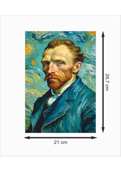 Van Gogh Portre Art Dekoratif Retro Ahşap Poster fiyatları