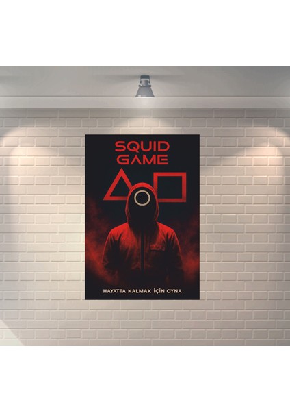 Squid Game Dekoratif Retro Ahşap Poster