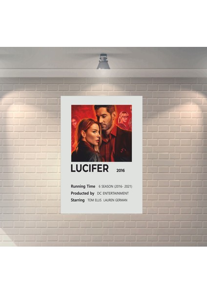 Lucifer Dizi Afişi Çerçevesiz Dekoratif Ahşap Poster