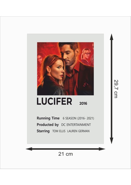 Lucifer Dizi Afişi Çerçevesiz Dekoratif Ahşap Poster fiyatları