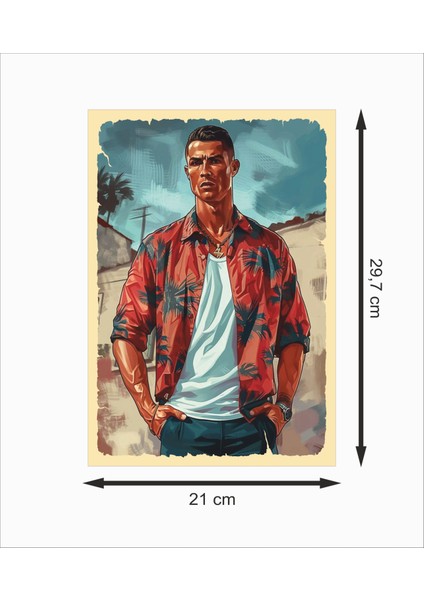 Ronaldo Gta Futbolcu Dekoratif Retro Ahşap Poster fiyatları