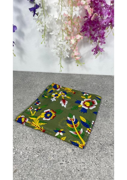 Yeşil Çengelköy Desenli Pullu Yazma Eşarp - Günlük, Nişan ve Çeyizlik fiyatları