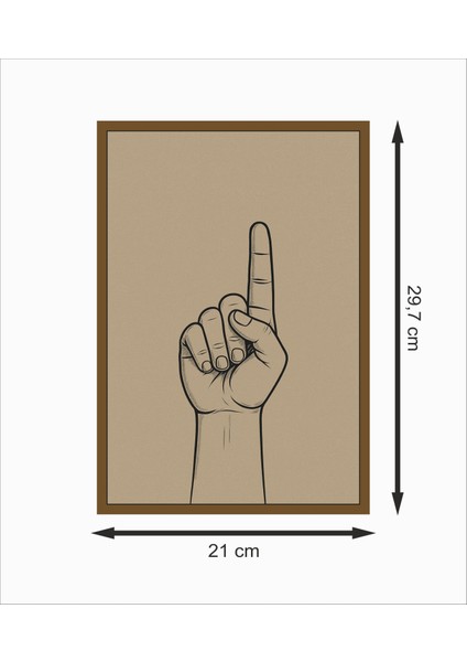 Tevhid Şehadet Parmağı Çerçeve Görünümlü Dekoratif Retro Ahşap Poster fiyatları