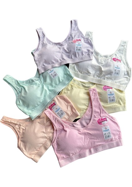 6'lı Dondeza Pastel Renk Kalın Askılı Pedli Alıştırma Sütyeni Yarım Atlet Büstiyer indirimleri