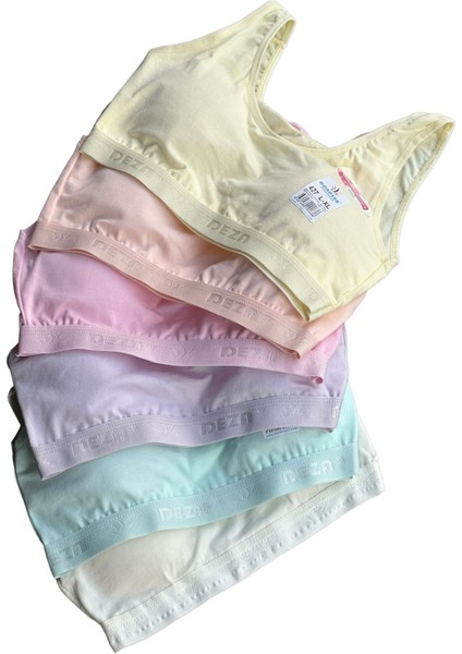 6'lı Dondeza Genç Kız Pedli Geniş Askı Alıştırma Sütyen Yarım Atlet Büstiyer