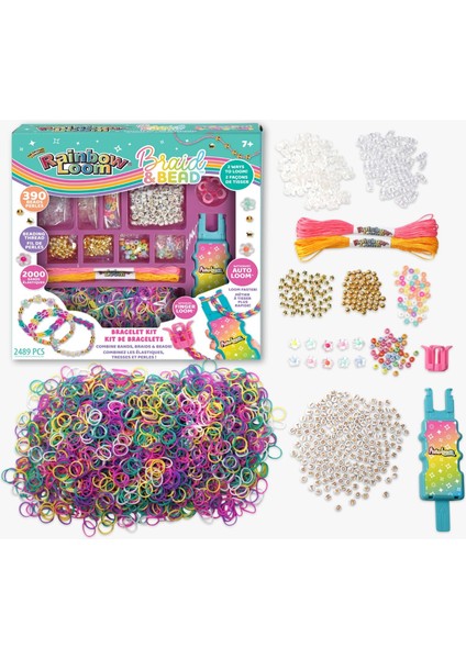 Rainbow Loom Braid & Bead Set – 2000 Lastik, 390 Boncuk, Auto Loom, Bileklik Yapım Kiti fiyatları