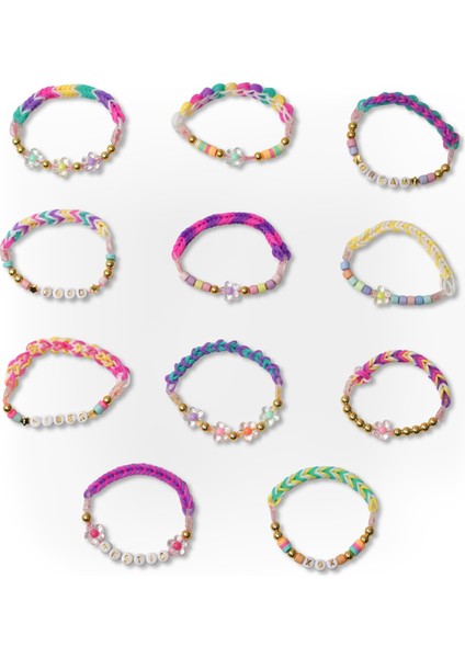 Rainbow Loom Braid & Bead Set – 2000 Lastik, 390 Boncuk, Auto Loom, Bileklik Yapım Kiti modelleri