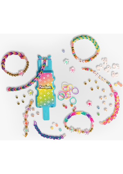 Rainbow Loom Braid & Bead Set – 2000 Lastik, 390 Boncuk, Auto Loom, Bileklik Yapım Kiti fırsatları